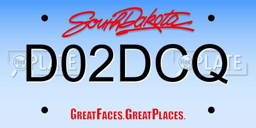 D02DCQ South Dakota License Plate