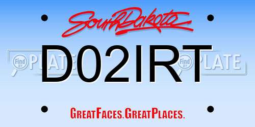 D02IRT South Dakota License Plate