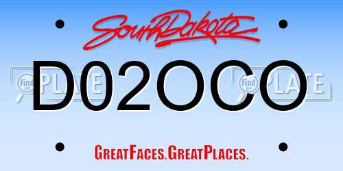 D02OCO South Dakota License Plate