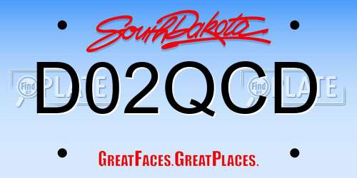 D02QCD South Dakota License Plate