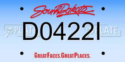 D0422I South Dakota License Plate