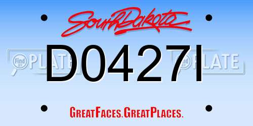 D0427I South Dakota License Plate