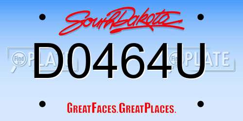 D0464U South Dakota License Plate