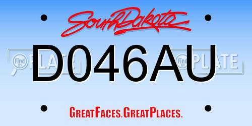 D046AU South Dakota License Plate