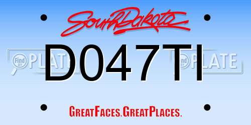 D047TI South Dakota License Plate