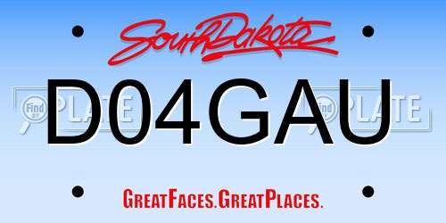 D04GAU South Dakota License Plate