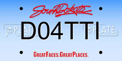D04TTI South Dakota License Plate