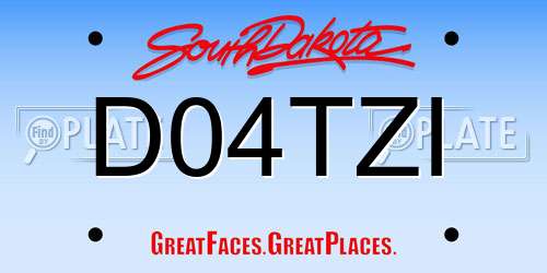 D04TZI South Dakota License Plate