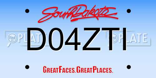 D04ZTI South Dakota License Plate
