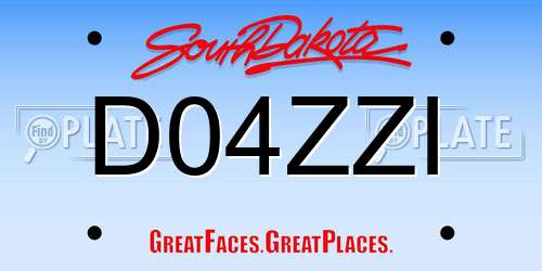 D04ZZI South Dakota License Plate