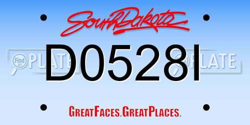 D0528I South Dakota License Plate