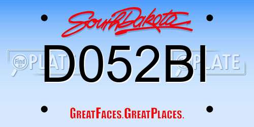 D052BI South Dakota License Plate