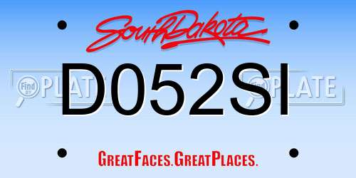 D052SI South Dakota License Plate