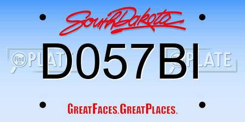D057BI South Dakota License Plate
