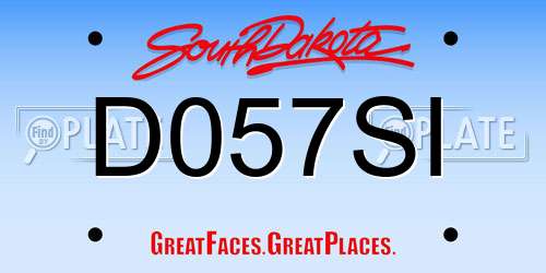 D057SI South Dakota License Plate