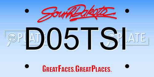 D05TSI South Dakota License Plate