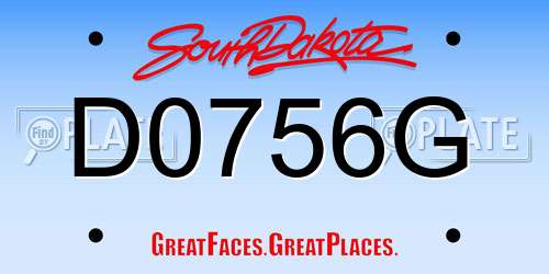 D0756G South Dakota License Plate