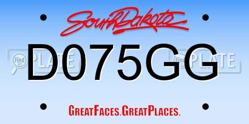D075GG South Dakota License Plate