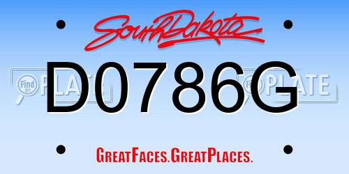 D0786G South Dakota License Plate