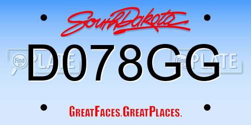 D078GG South Dakota License Plate