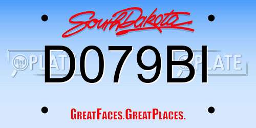 D079BI South Dakota License Plate