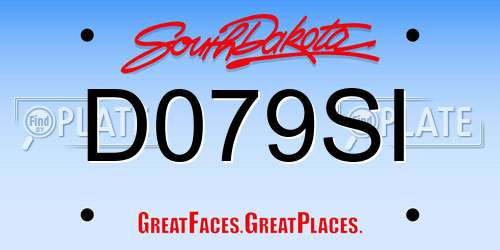 D079SI South Dakota License Plate