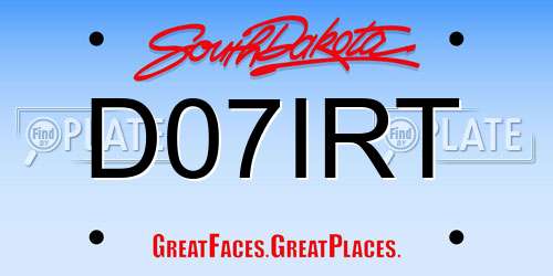 D07IRT South Dakota License Plate