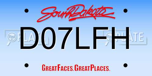 D07LFH South Dakota License Plate