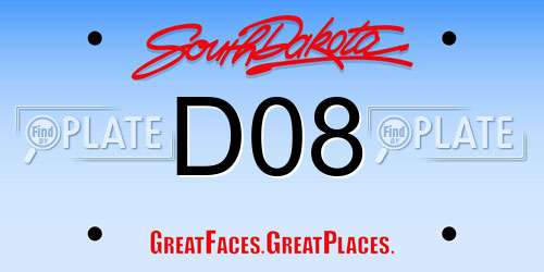 D08 South Dakota License Plate