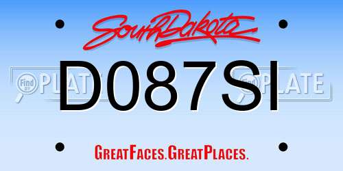 D087SI South Dakota License Plate