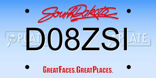 D08ZSI South Dakota License Plate