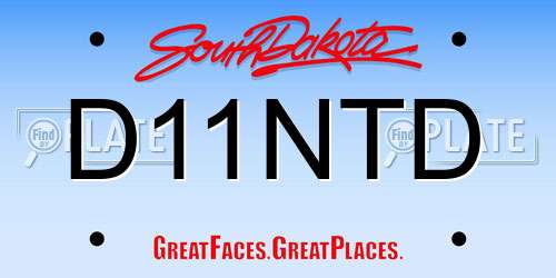 D11NTD South Dakota License Plate