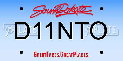 D11NTO South Dakota License Plate