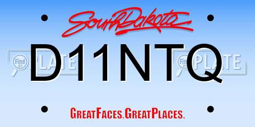 D11NTQ South Dakota License Plate