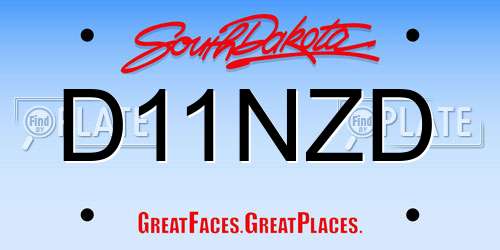 D11NZD South Dakota License Plate