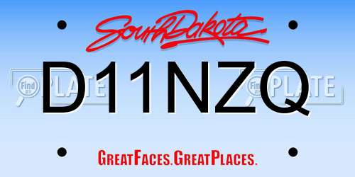 D11NZQ South Dakota License Plate