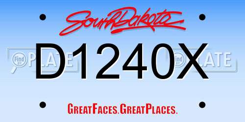 D1240X South Dakota License Plate