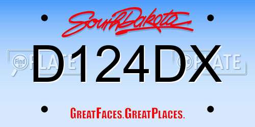 D124DX South Dakota License Plate