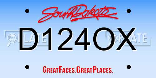D124OX South Dakota License Plate