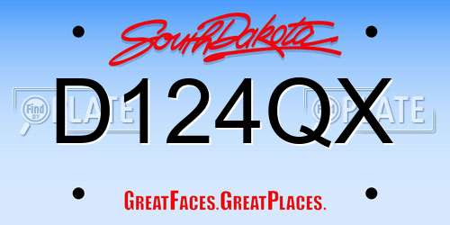 D124QX South Dakota License Plate