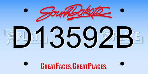 D13592B South Dakota License Plate