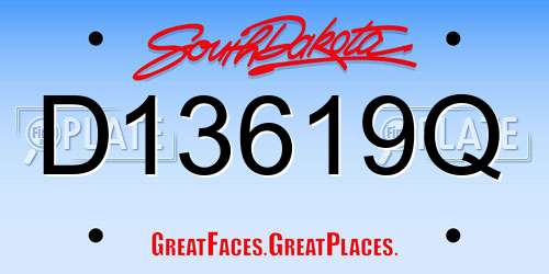 D13619Q South Dakota License Plate