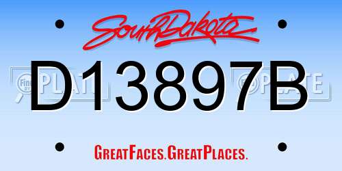 D13897B South Dakota License Plate
