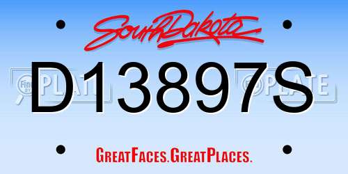 D13897S South Dakota License Plate