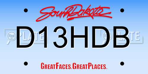 D13HDB South Dakota License Plate