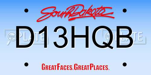 D13HQB South Dakota License Plate