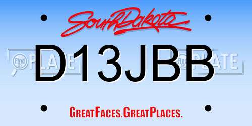 D13JBB South Dakota License Plate