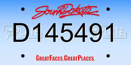 D145491 South Dakota License Plate