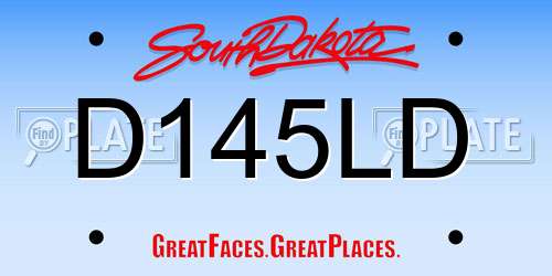 D145LD South Dakota License Plate