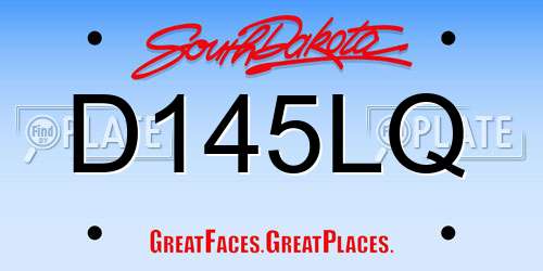 D145LQ South Dakota License Plate